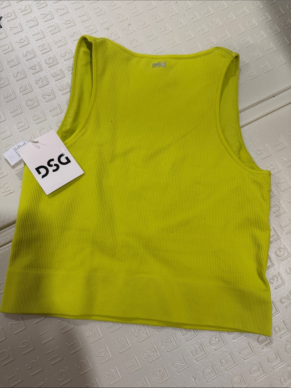 DSG Neon Lime Ribbed Tank Top - Picture 2 of 2